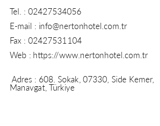 Nerton Side Hotel iletiim bilgileri